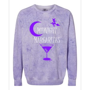 Funny Midnight Margaritas Gift Witch Halloween Ing Gift Colorblast Crewneck Sweatshirt