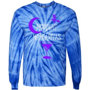 Funny Midnight Margaritas Gift Witch Halloween Ing Gift Tie-Dye Long Sleeve Shirt