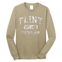 Flint Michigan Mi Vintage Established Long Sleeve Shirt