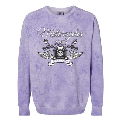 Funny Makeup Motorcycle Riding  Gift Mascara Biker Colorblast Crewneck Sweatshirt