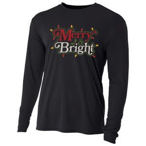 Family Matching Merry And Bright Christmas Retro Top Cooling Performance Long Sleeve Crew