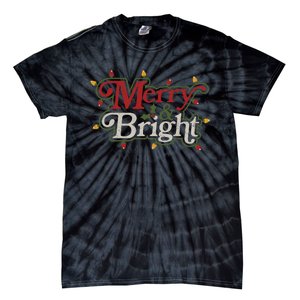 Family Matching Merry And Bright Christmas Retro Top Tie-Dye T-Shirt