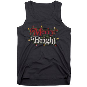 Family Matching Merry And Bright Christmas Retro Top Tank Top