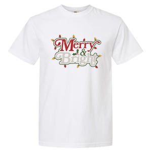 Family Matching Merry And Bright Christmas Retro Top Garment-Dyed Heavyweight T-Shirt