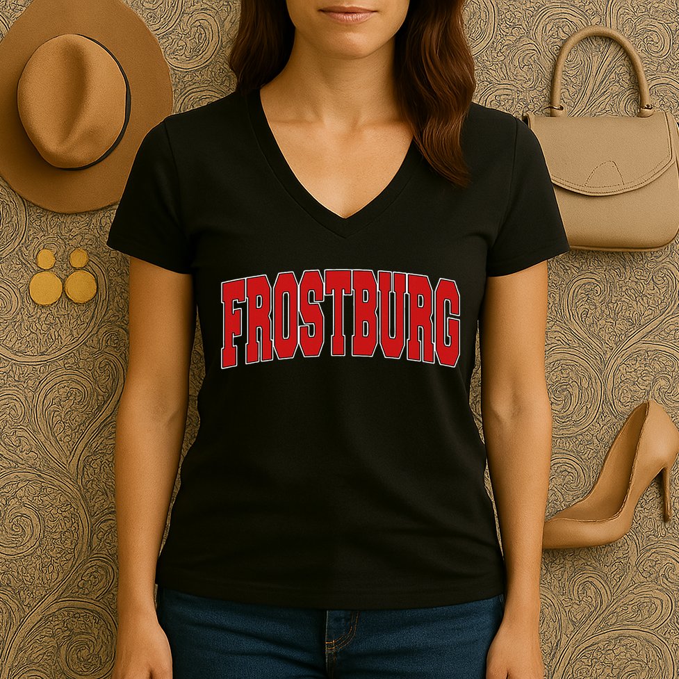 Frostburg Md Maryland Varsity Style Usa Women's V-Neck T-Shirt
