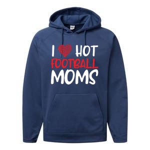 Football Mom Mother Cute Gift American I Love Hot Football Moms Cool Gift Performance Fleece Hoodie