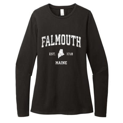 Falmouth Maine Me Vintage Sports Womens CVC Long Sleeve Shirt