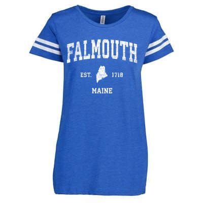 Falmouth Maine Me Vintage Sports Enza Ladies Jersey Football T-Shirt