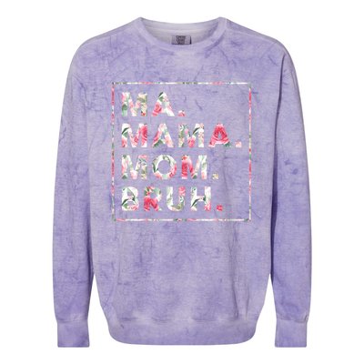 Floral Ma Mama Mom Bruh Mother Mommy Gift Colorblast Crewneck Sweatshirt