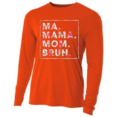 Floral Ma Mama Mom Bruh Mother Mommy Gift Cooling Performance Long Sleeve Crew