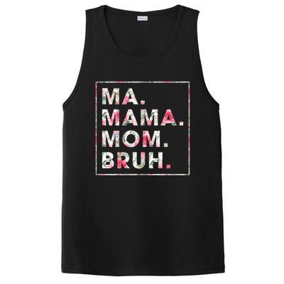 Floral Ma Mama Mom Bruh Mother Mommy Gift PosiCharge Competitor Tank