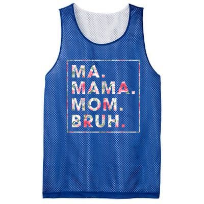 Floral Ma Mama Mom Bruh Mother Mommy Gift Mesh Reversible Basketball Jersey Tank