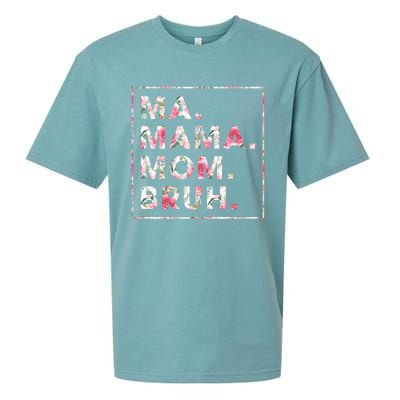 Floral Ma Mama Mom Bruh Mother Mommy Gift Sueded Cloud Jersey T-Shirt