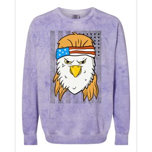 Funny Mullet Merica Bald Eagle 4th Of July American Flag Gift Colorblast Crewneck Sweatshirt