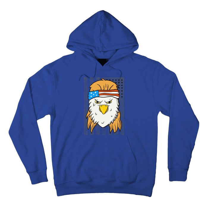 Funny Mullet Merica Bald Eagle 4th Of July American Flag Gift Hoodie