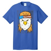 Funny Mullet Merica Bald Eagle 4th Of July American Flag Gift Tall T-Shirt