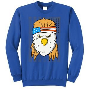 Funny Mullet Merica Bald Eagle 4th Of July American Flag Gift Tall Sweatshirt