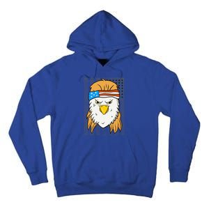 Funny Mullet Merica Bald Eagle 4th Of July American Flag Gift Tall Hoodie