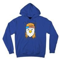 Funny Mullet Merica Bald Eagle 4th Of July American Flag Gift Tall Hoodie