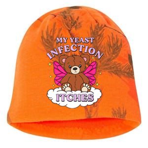 Funny Meme My Yeast Infection Itches Weird Humor Offensive Kati - Camo Knit Beanie