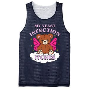 Funny Meme My Yeast Infection Itches Weird Humor Offensive Mesh Reversible Basketball Jersey Tank