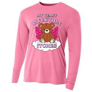 Funny Meme My Yeast Infection Itches Weird Humor Offensive Cooling Performance Long Sleeve Crew