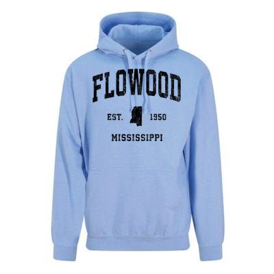 Flowood Mississippi Ms Vintage Athletic Sports Unisex Surf Hoodie