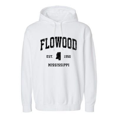 Flowood Mississippi Ms Vintage Athletic Sports Garment-Dyed Fleece Hoodie