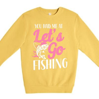 Fishing Mom Mother Cool Gift Premium Crewneck Sweatshirt