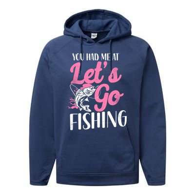 Fishing Mom Mother Cool Gift Performance Fleece Hoodie