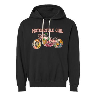 Funny Motorcycle Motorbike Fan Motorcycle Girl Garment-Dyed Fleece Hoodie