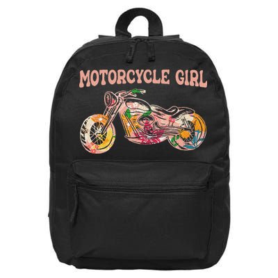 Funny Motorcycle Motorbike Fan Motorcycle Girl 16 in Basic Backpack