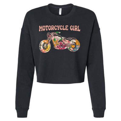 Funny Motorcycle Motorbike Fan Motorcycle Girl Cropped Pullover Crew