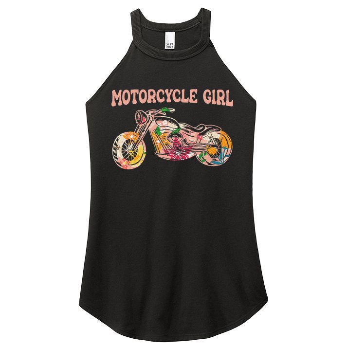 Funny Motorcycle Motorbike Fan Motorcycle Girl Women's Perfect Tri Rocker Tank