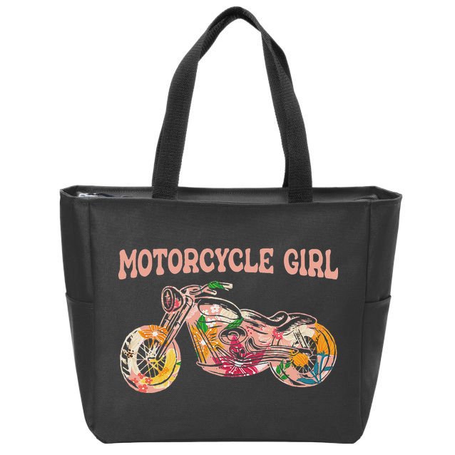Funny Motorcycle Motorbike Fan Motorcycle Girl Zip Tote Bag