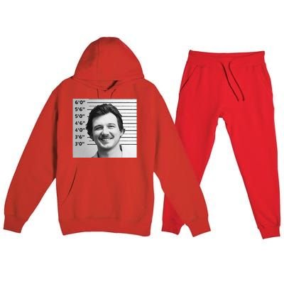 Funny Morgn Mugshot Premium Hooded Sweatsuit Set