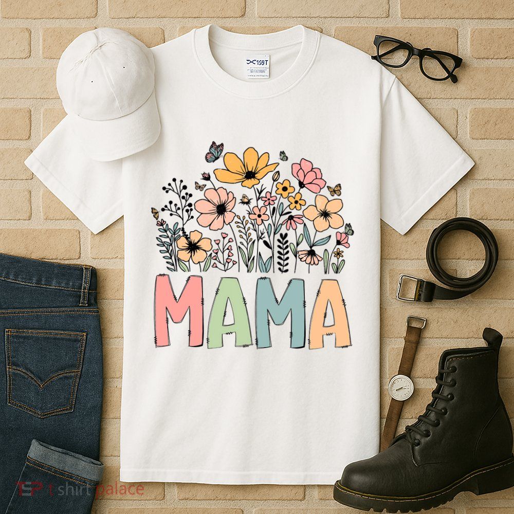Floral Mama Mothers Day Wildflowers Tall T-Shirt