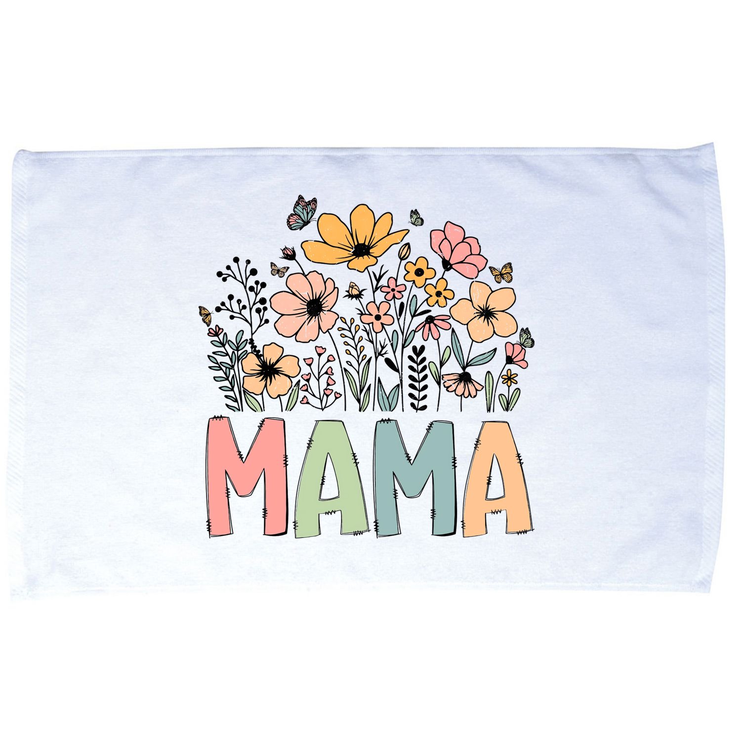 Floral Mama Mothers Day Wildflowers Microfiber Hand Towel