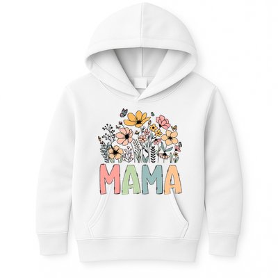 Floral Mama Mothers Day Wildflowers Kids Hoodie