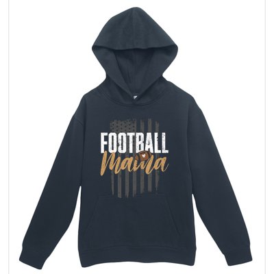 Football Mama Mom Football Leopard Vintage American Flag Urban Pullover Hoodie