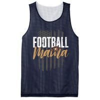 Football Mama Mom Football Leopard Vintage American Flag Mesh Reversible Basketball Jersey Tank