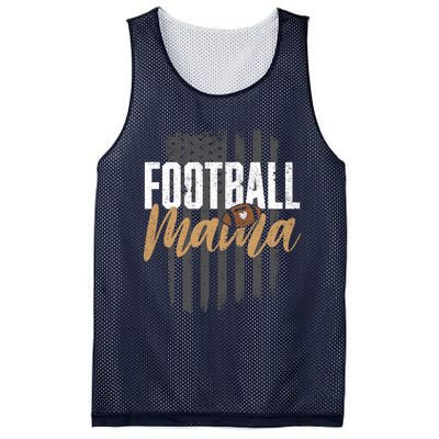 Football Mama Mom Football Leopard Vintage American Flag Mesh Reversible Basketball Jersey Tank