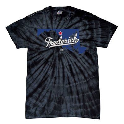 Frederick Maryland MD Map Tie-Dye T-Shirt