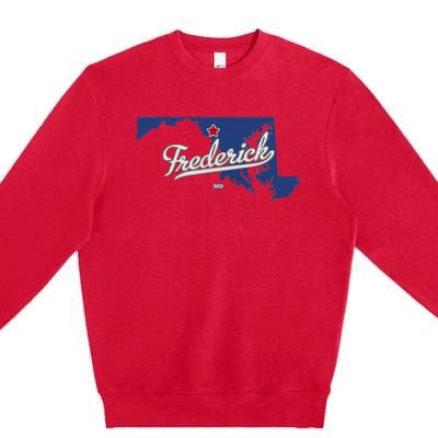 Frederick Maryland MD Map Premium Crewneck Sweatshirt