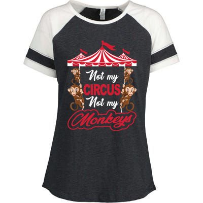 Funny Monkey Not My Circus Not My Monkeys Enza Ladies Jersey Colorblock Tee