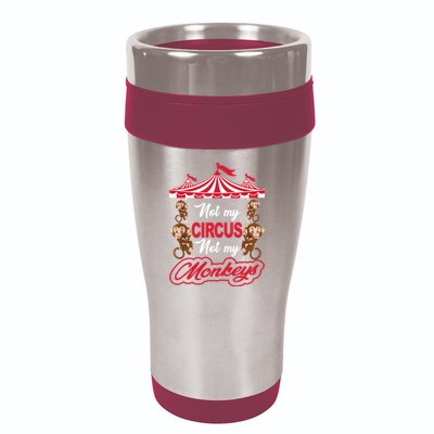 Funny Monkey Not My Circus Not My Monkeys 16oz Travel Tumbler
