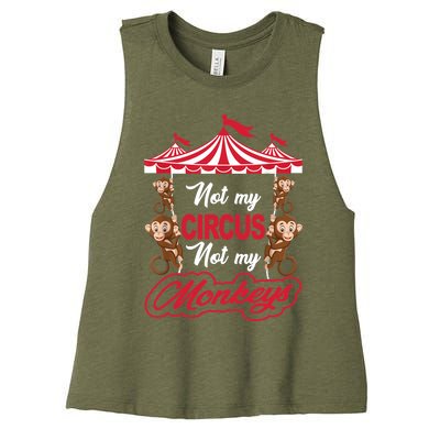 Funny Monkey Not My Circus Not My Monkeys Women's Racerback Cropped Tank