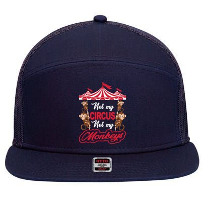 Funny Monkey Not My Circus Not My Monkeys 7 Panel Mesh Trucker Snapback Hat