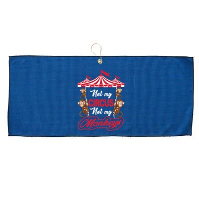 Funny Monkey Not My Circus Not My Monkeys Large Microfiber Waffle Golf Towel