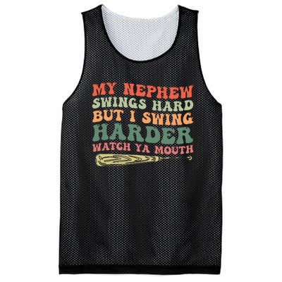 Funny My Nephew Swings Hard But I Swing Mesh Reversible Basketball Jersey Tank